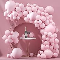 Pink Balloons 155 Pcs Pastel Pink Balloons Garland Different Sizes 5 10 12 18 Inch Light Pink Balloons Arch for Baby Shower Gender Reveal Wedding Birthday Party Decorations