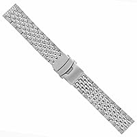 Ewatchparts BEAD OF RICE WATCH BAND COMPATIBLE WITH OMEGA VINTAGE WATCHES 18MM STAINLESS STEEL TOP QLTY