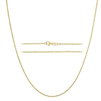 KISPER Gold Cable Link Chain Necklace – Thin, Dainty, Gold-Plated 925 Sterling Silver Jewelry for Women & Men with Lobster Claw Clasp – Made in Italy