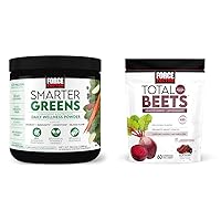 Force Factor Smarter Greens Powder with Vitamins, Minerals and Total Beets Chews with Beetroot, Nitrates and Antioxidants for Energy, 60 Chews