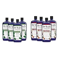 Dr Teal's Foaming Bath with Pure Epsom Salt, Relax & Relief with Eucalyptus & Spearmint, 34 fl oz & Foaming Bath with Pure Epsom Salt, Shea Butter & Almond, 34 fl oz