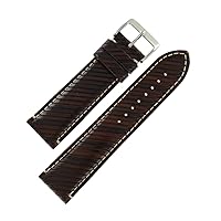 Hadley Roma MS852 24mm Reg Brown Grained Italian Leather Men's Watch Band