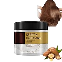 Collagen Hair Mask for Damaged Hair - Argan Oil Collagen Repair Hair Mask Treatment Deep Conditioning for Curly or Straight Thin Fine Hair