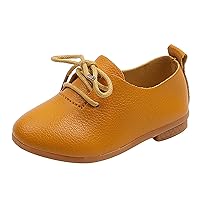 Summer And Autumn Fashion Cute Girls Casual Shoes Solid Color Round Toe Lace Up Dress Shoes Tan Boots for Kids