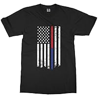 Threadrock Big Boys' Thin Red Blue Line American Flag Youth T-Shirt