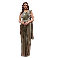 Traditional Bollywood Wear Satin With Sequence Emboriedery Work Ready To Wear Sari 5199