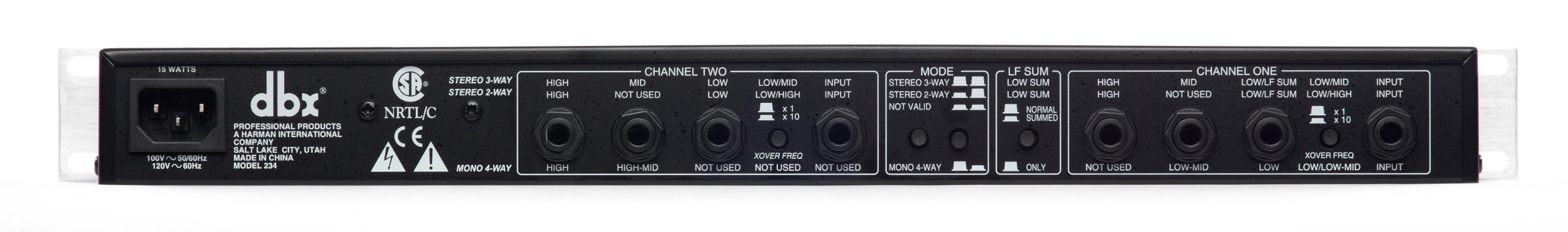 dbx 234s Stereo 2-Way, Mono 4-Way Crossover