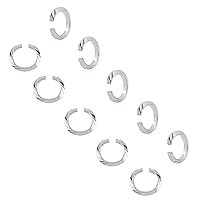 UNICRAFTALE About 100pcs 16mm Twisted Donut Open Jumps Rings 304 Stainless Steel Jump Rings Connectors O Rings for DIY Bracelet Necklaces Jewelry Making Stainless Steel Color