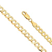14K Real Soild Gold Chain for Men,Cuban Gold link Chain for Men,Gold Necklace for Women,Handmade Gold Chain, Cuban Link Chain for Men and Women Made in Italy(2-12.5mm 16, 18, 20, 22, 24, 26, 28, 30 Inch)