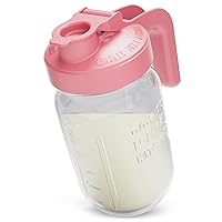 Breast Milk Pitcher for Fridge - Wide Mouth, 1 Quart (32 oz) Mason Jar - Heavy Duty Breastmilk Storage Container, Leak Proof, Sturdy - Baby Formula Mixer Pitchers