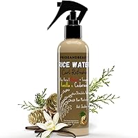 Rice Water For Hair Growth - Hair & Scalp Treatment, Rosemary Water Spray For Hair Growth, Infused with Biotin, Vegan Non-Greasy Spray Naturally Thicker hair. (Vanilla + Cedarwood, 8 OUNCES)