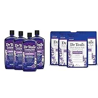 Dr Teal's Foaming Bath with Pure Epsom Salt, Sleep Blend with Melatonin & Pure Epsom Salt, Soothe & Sleep with Lavender, 3 lb (Pack of 4) (Packaging May Vary)