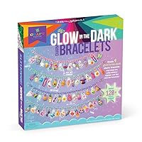 Craft-tastic DIY Glow in The Dark Charm Bracelets – Design 4 Customizable Bracelets with 120+ Easy-to-Make Puffy Sticker Charms – Creative Arts & Crafts Gift – Jewelry Making Set for Kids - Ages 6+