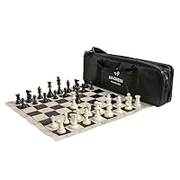 U.S. Chess Supreme Triple Weighted Chess Set Combo (Black)