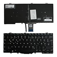 Power4Laptops Deutsch Hinterleuchtet Schwarz kompatible Ersatz Tastatur kompatibel mit Dell Latitude 12 7280