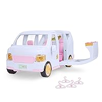 Lori Dolls – Sweet Escape Luxury SUV – Vehicle for Mini Dolls – Large Pink Car for 6-inch Dolls – Music Booth & Wardrobe – Sounds & Lights – Doors & Window Open – 3 Years +, (LO37115C1Z)