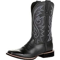 Men's Fashion High Tube Embroidery Retro Leather Boots Men's Wide-head Western Cowboy Boots Middle Tube Thick Boots