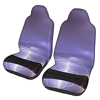 Lightning Storm Car seat Covers Front seat Protectors Washable and Breathable Cloth car Seats Suitable for Most Cars