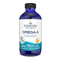 Omega-3, Lemon Flavor - 8 oz - 1560 mg Omega-3 - Fish Oil - EPA & DHA - Immune Support, Brain & Heart Health, Optimal Wellness - Non-GMO - 48 Servings