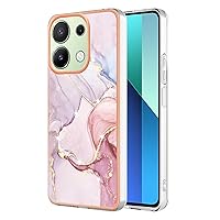 XYX Case Compatible with Xiaomi Redmi Note 13 4G, TPU Marble Slim Full-Body Stylish Shockproof Protective Cover for Redmi Note 13 4G, Rose Gold