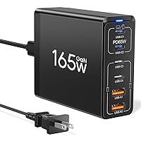 USB C Charger Block 165W Fast Type C Charging Station Hub 65W GaN USB C Laptop Wall Charger Boxeroo 6Port USBC PD3.0 Multiport Power Adapter for MacBook Pro,iPad Pro, Galaxy S23, iPhone 15