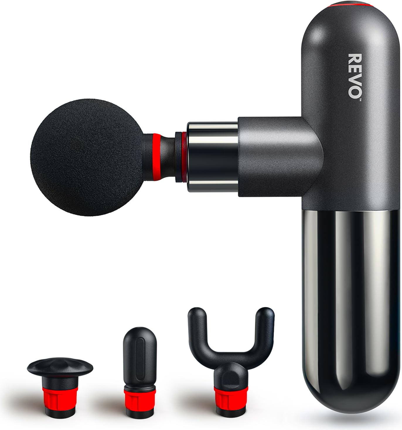 The Pill by REVO - Handheld Deep Tissue Electric Massage Gun with 4 Attachments - Powerful, Sleek, Ergonomic, Lightweight - Compact and Easy to Hold Percussion Muscle Massager