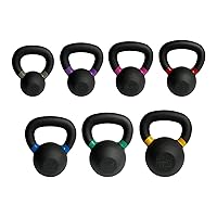 Fitness First Powder Coated Cast Iron Kettlebell - Powder Coated for Durability, Available in Multiple Weights - Ideal for Strength Training and Conditioning