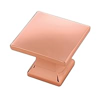 Hickory Hardware Studio Collection Knob 1-1/4 Inch Square Polished Copper Finish (10 Pack)