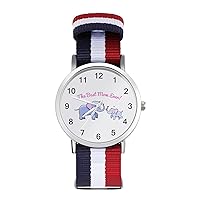 Best Elephant Mom Nylon Watch Adjustable Wrist Watch Band Easy to Read Time with Printed Pattern Unisex