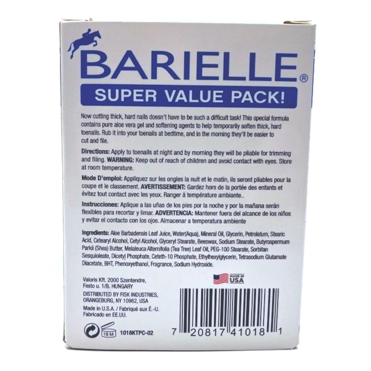 Barielle Toenail Softening Cream 1.18 oz. 2-PC BOXED SET with Barille Nail Clippers