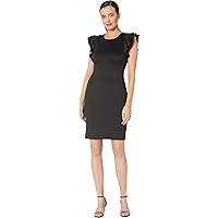 Tommy Hilfiger Women's Flutter Sleeve Scuba Dress