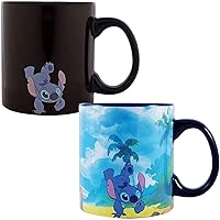 Silver Buffalo Disney Lilo and Stitch Space to Beach Heat Reveal Ceramic Mug, 20-Ounces