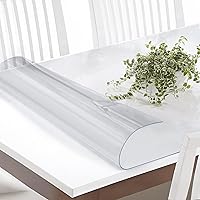 42 x 72 Inch Clear Table Cover Protector,1.5mm Thick Clear Table Protector, Rectangle Waterproof Plastic Table Cover, Scratch Proof and Easy Cleaning for Dining Room Table