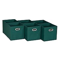 Household Essentials Green 6 ct Open Fabric Cube Storage Bins, Forest
