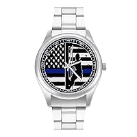 USA Lineman Flag Classic Watches for Men Fashion Graphic Watch Easy to Read Gifts for Work Workout