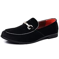 COSIDRAM Mens Dress Shoes Loafers Business Classic Suede Luxury Copper Chain Party Wedding Moccasins for Male
