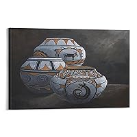 Hopi Pottery Artwork Room Aesthetic Poster Canvas Print Canvas Wall Art Prints for Wall Decor Room Decor Bedroom Decor Gifts 16x24inch(40x60cm) Frame-style