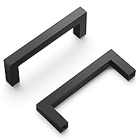 Hickory Hardware Heritage Designs Contemporary Pull 3-3/4 Inch (96mm) Center to Center Matte Black Finish (10-Pack)