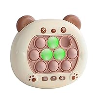 Push Pop Games Electric Glowing Pop It Glow Stress Relief Push Pop Glowing Up Game Toy with Music Squeeze Push Pop Glow Game Toy (Brown-Bear)