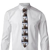 Animal Goat Ties for Men Formal Classic Neck Tie Silk Necktie Novelty Tie for Business Wedding Party