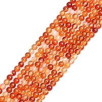 GEM-Inside 4mm Round Red Carnelian Gemstone Stone Crystal Quartz Loose Beads Natural Stone Agate Beads for Jewelry Making Beads Strand 95-100 Pcs at 15 Inches