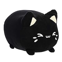 Aurora® Enchanting Tasty Peach® Black Sesame Meowchi Stuffed Animal - Bright & Colorful Design - Showpiece Plush - Black 7 Inches