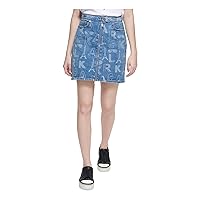 Karl Lagerfeld Paris Womens KLP Print Skirt Bluestar 16 One Size