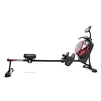 Sunny Health & Fitness Elite Water Rowing Machine with High Resistance Vertical Tank, Optional Exclusive Bluetooth SunnyFit App