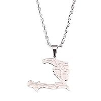 Haiti Country Map With State Name Pendant Necklace Ayiti Jewelry Gifts Map of Haiti