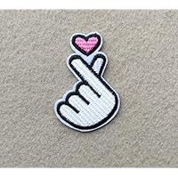 Korean Finger Heart Shaped Signal Love Sign with Iron-on Patch