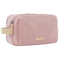 BAGSMART Toiletry Bag for Women, Cosmetic Makeup Bag Organizer, Travel Bag for Toiletries, Dopp Kit Water-resistant Shaving Bag for Accessories, Pink-Medium
