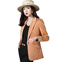 Autumn Korean Fashion Work Clothes top Women's Office Women's Business Jacket (Yellow, 3XL)