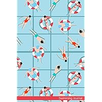 Swimming Journal: Notebook Journal For Teens and Adults | 120 Pages | Grey Lines | Glossy Cover | 6 x 9 In