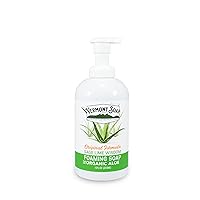 VERMONT SOAP Organic Sage Lime Wisdom Foaming Hand Soap - Natural Moisturizing Soap for Dry Skin - Fragrance Free Liquid Bathroom Hand Soap Dispenser - Sage Lime Wisdom - 12 oz